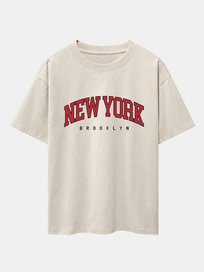 New York Print Drop Shoulder Oversize T-Shirt