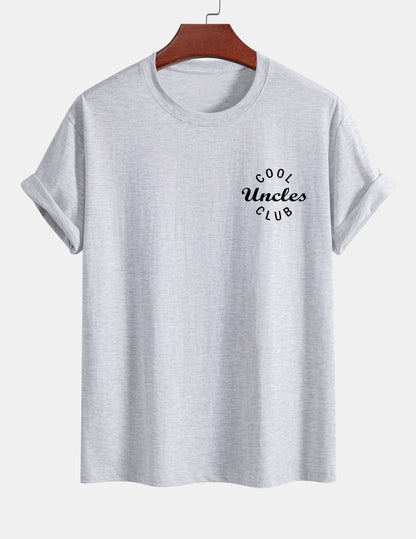 Regular Fit Cool Uncles Club Print Cotton T-Shirt