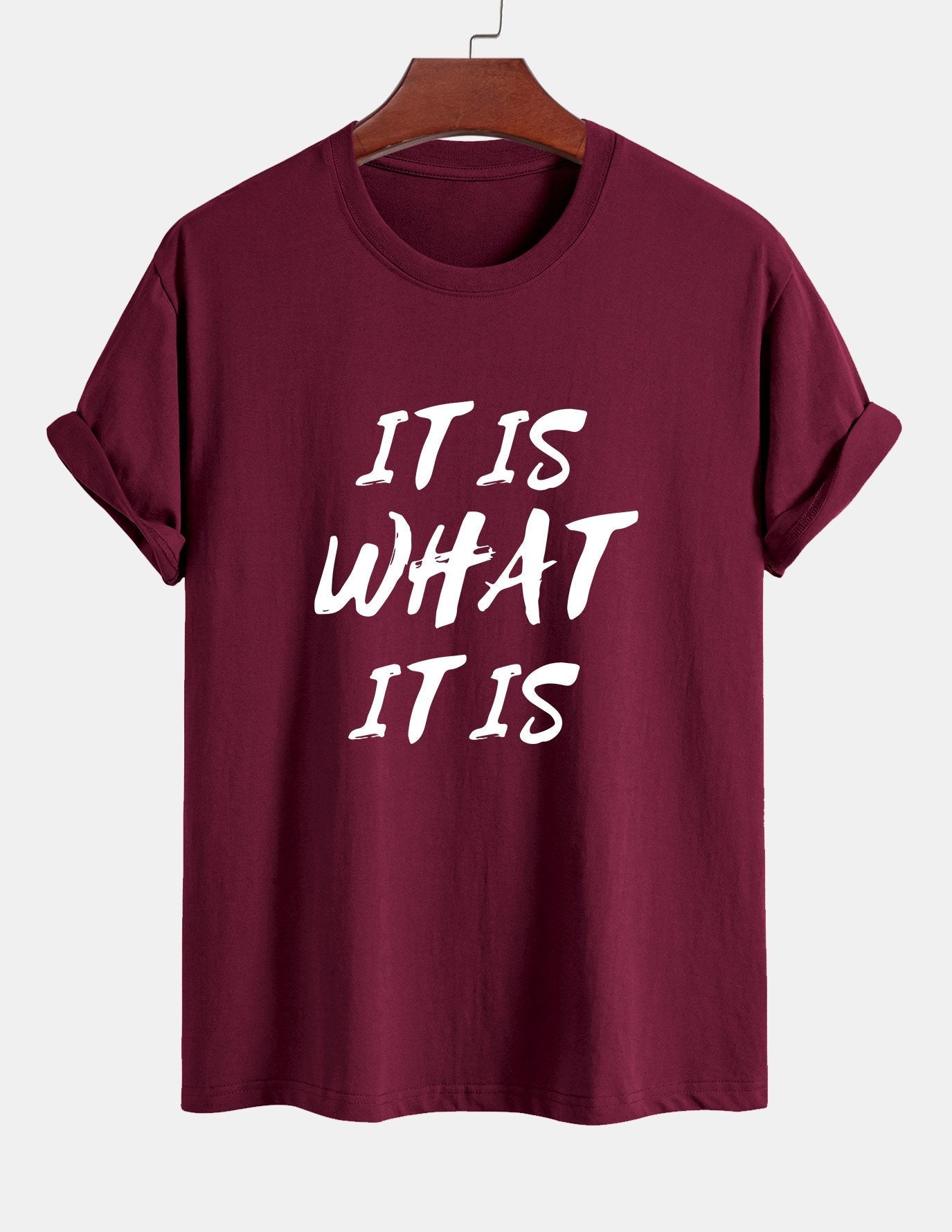 Regular Fit It Is What It Is Print Cotton T-Shirt