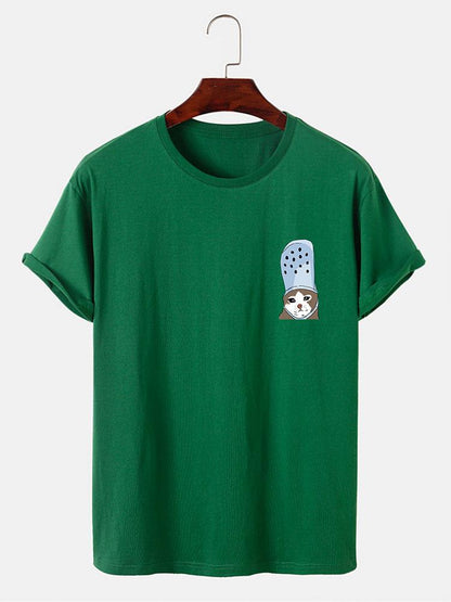 Crying Cat in a Croc Print T-Shirt