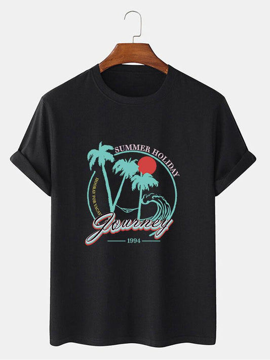 Holiday Palm Trees Print T-Shirt