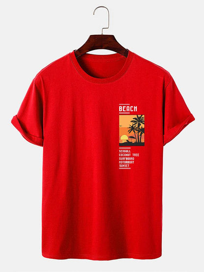 Beach Scenery Slogan Print T-Shirt