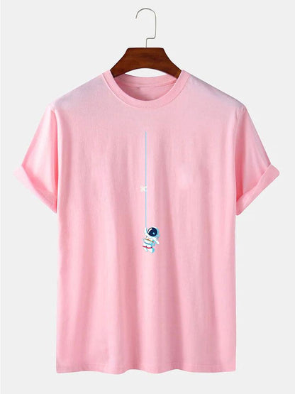 Astronaut On A String Print T-Shirt