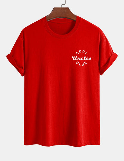 Regular Fit Cool Uncles Club Print Cotton T-Shirt