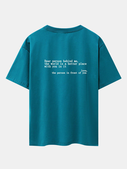 Slogan Back Print Drop Shoulder Oversize T-Shirt