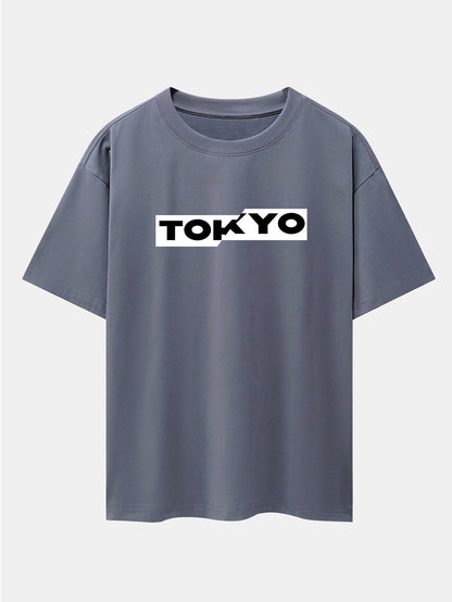 Tokyo Print Drop Shoulder Oversize T-Shirt