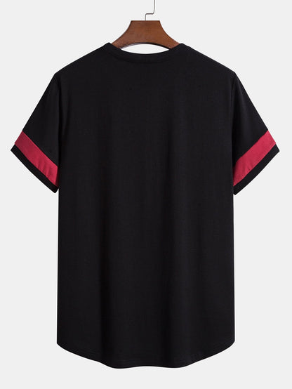 NASA Print Color Block Arc Hem T-Shirt