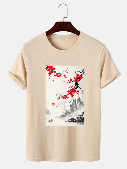Ink Landscape Print T-Shirt