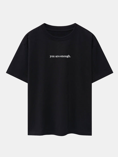 Slogan Back Print Drop Shoulder Oversize T-Shirt