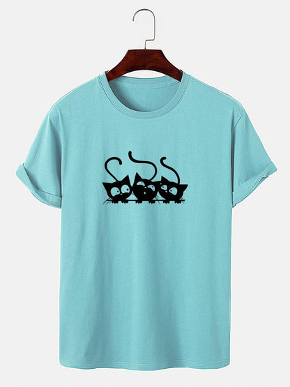 Three Kittens Print T-Shirt