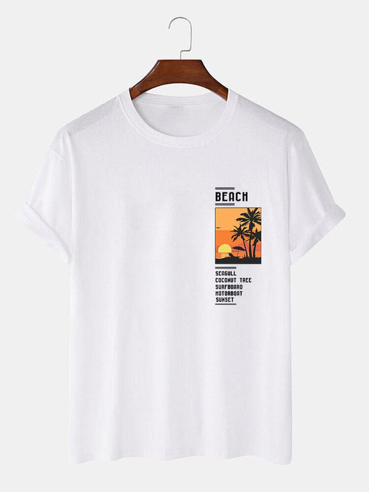Beach Scenery Slogan Print T-Shirt
