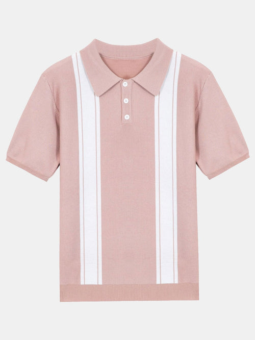 Striped Short Sleeve Sweater Polo