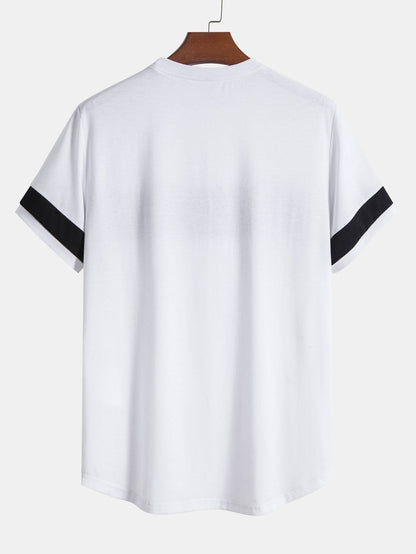 NASA Print Color Block Arc Hem T-Shirt