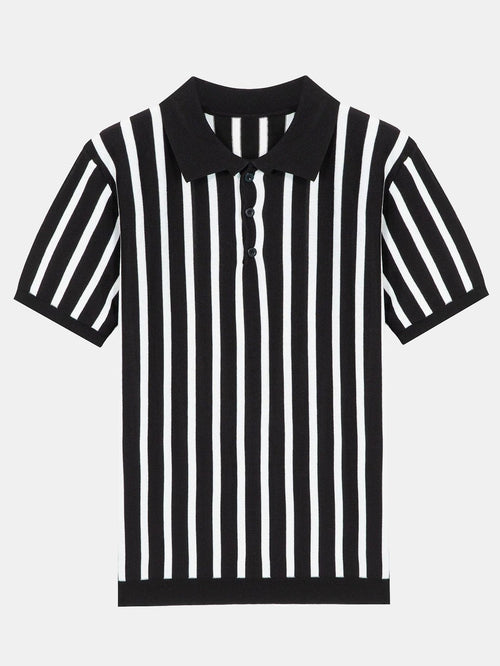 Striped Short Sleeve Sweater Polo