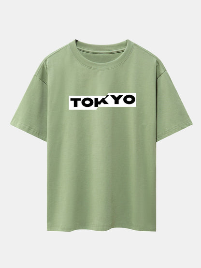 Tokyo Print Drop Shoulder Oversize T-Shirt