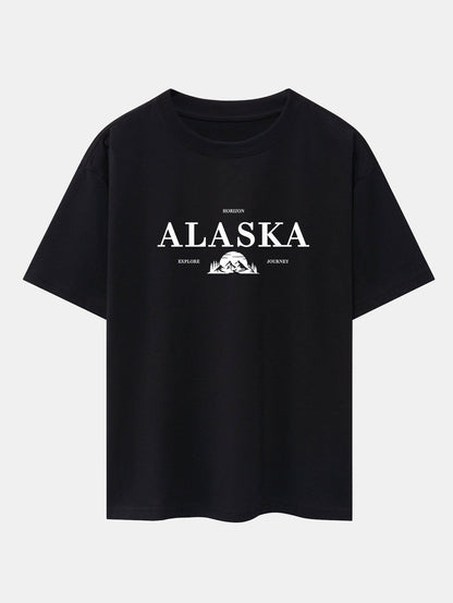 Alaska Slogan Print Drop Shoulder Oversize T-Shirt