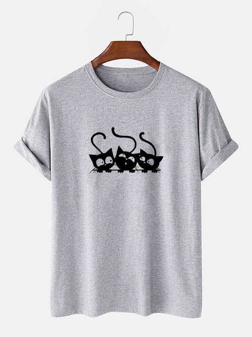Three Kittens Print T-Shirt