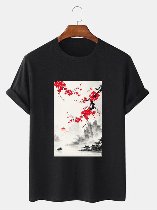 Ink Landscape Print T-Shirt