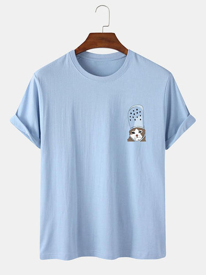 Crying Cat in a Croc Print T-Shirt