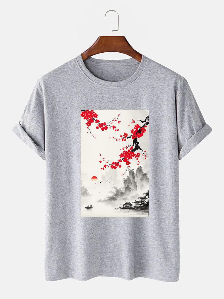 Ink Landscape Print T-Shirt