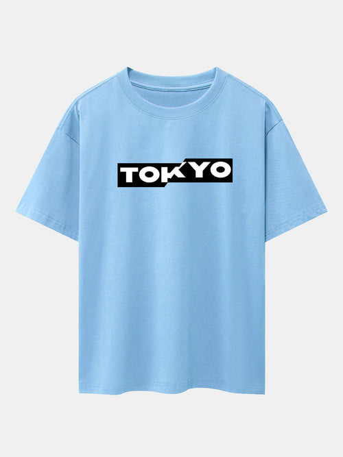 Tokyo Print Drop Shoulder Oversize T-Shirt