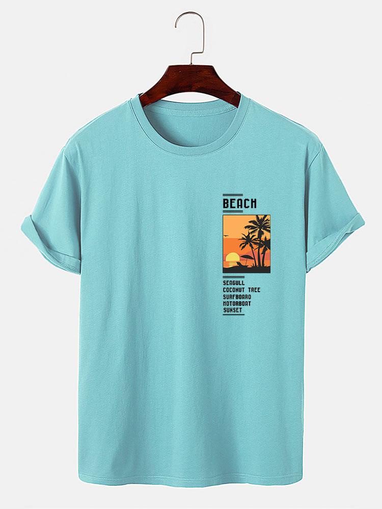 Beach Scenery Slogan Print T-Shirt