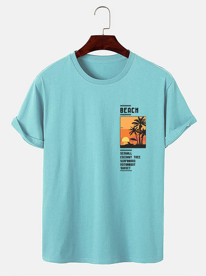 Beach Scenery Slogan Print T-Shirt