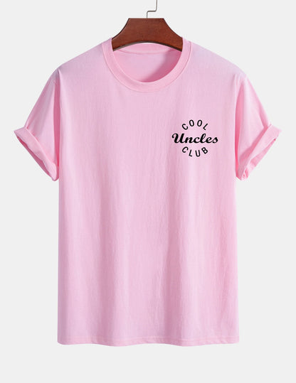 Regular Fit Cool Uncles Club Print Cotton T-Shirt