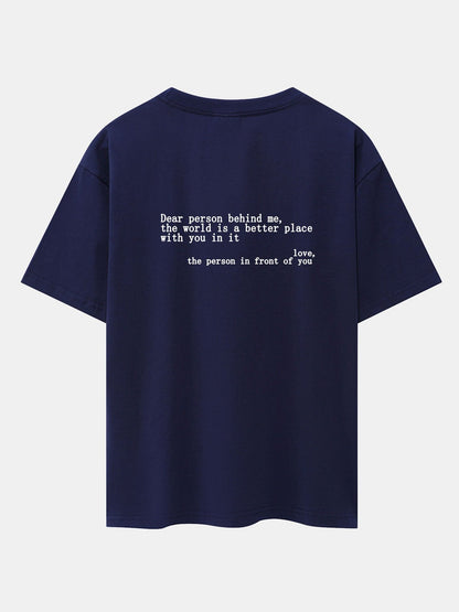 Slogan Back Print Drop Shoulder Oversize T-Shirt