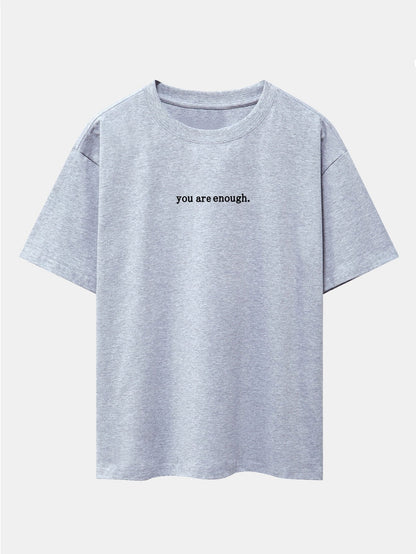 Slogan Back Print Drop Shoulder Oversize T-Shirt