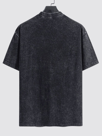 Los Angeles Basketball Print Washed Drop Shoulder Oversize T-Shirt