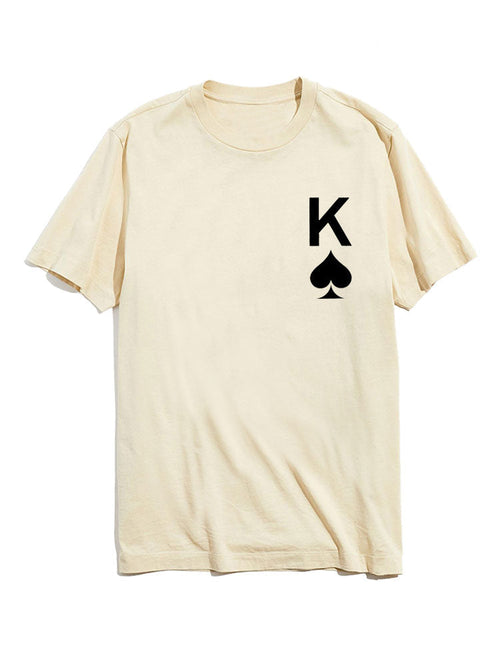 Poker Spades Graphic Crew Neck T-Shirts