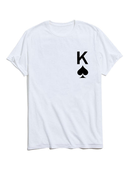 Poker Spades Graphic Crew Neck T-Shirts
