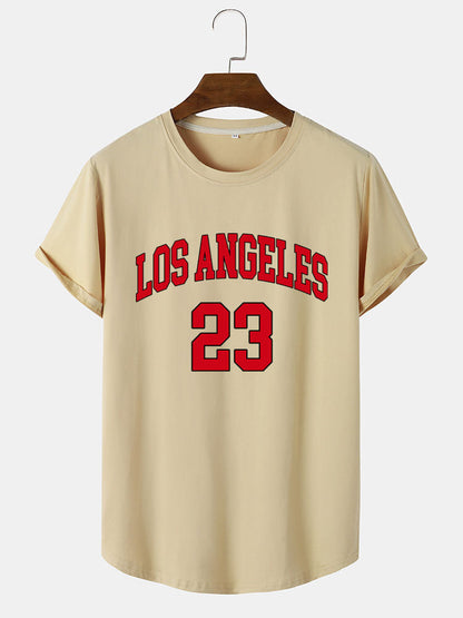 Los Angeles 23 Print Arc Hem T-Shirt