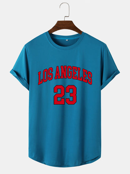 Los Angeles 23 Print Arc Hem T-Shirt
