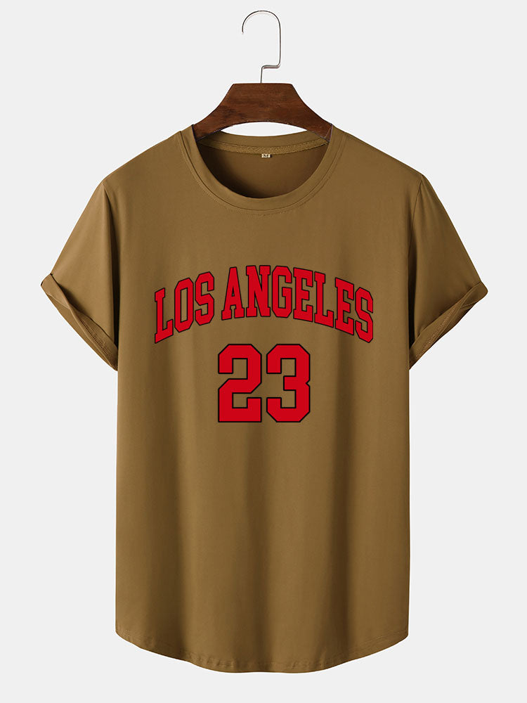 Los Angeles 23 Print Arc Hem T-Shirt
