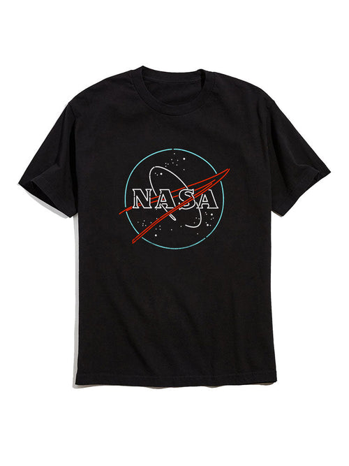 Space Explore Graphic Short Sleeve T-Shirts
